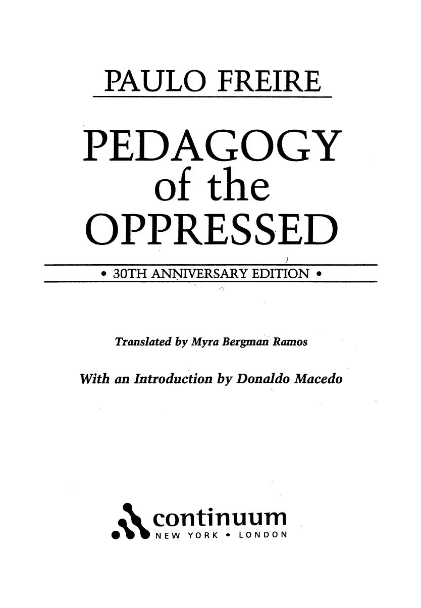 Pedagogy of the Oppressed